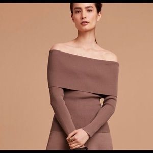 Wilfred off the shoulder sweater in Nutmeg